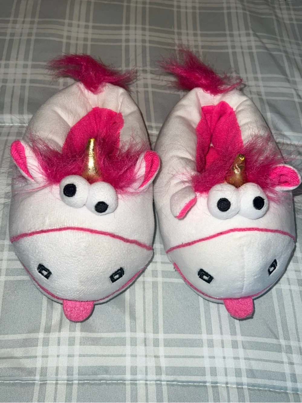 Pink & White Unicorn Minion Kids Slippers